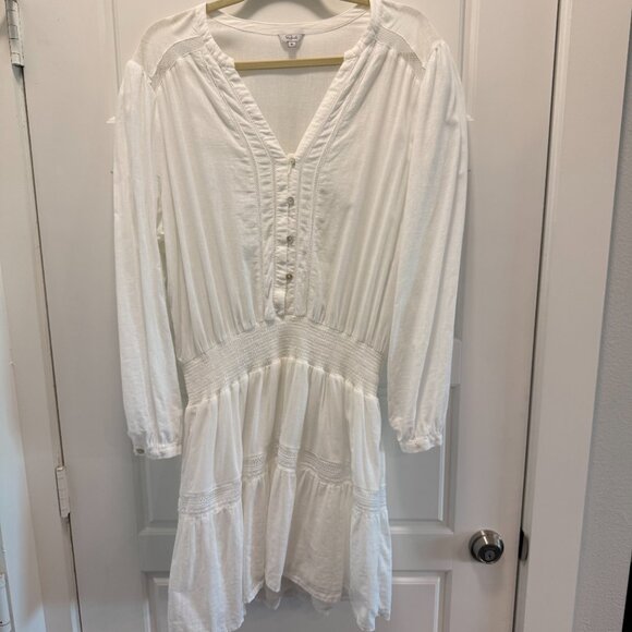 Rails Jasmine Linen Mini Dress White Lace Detail Size XL - Picture 1 of 6